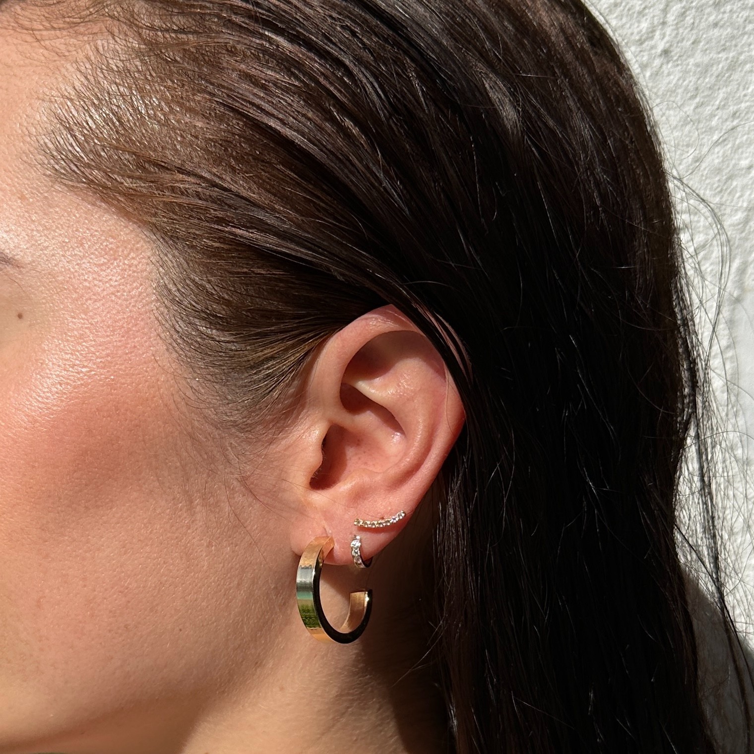 18K Gold Filled Sleek Semi Hoop Earrings