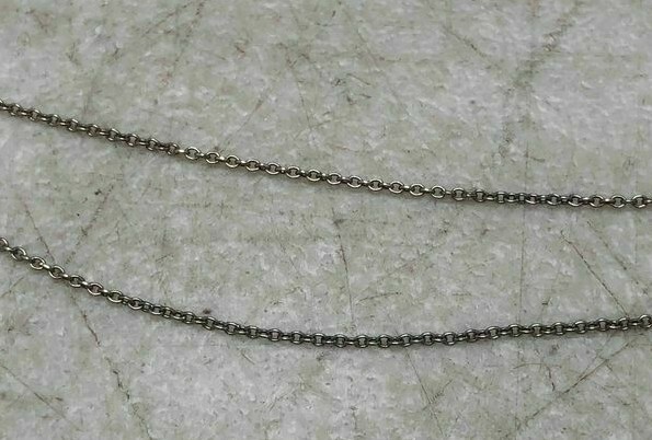 12.5″ 14K White Gold 1.0mm Child’s Rolo Chain Necklace – 0.817 grams