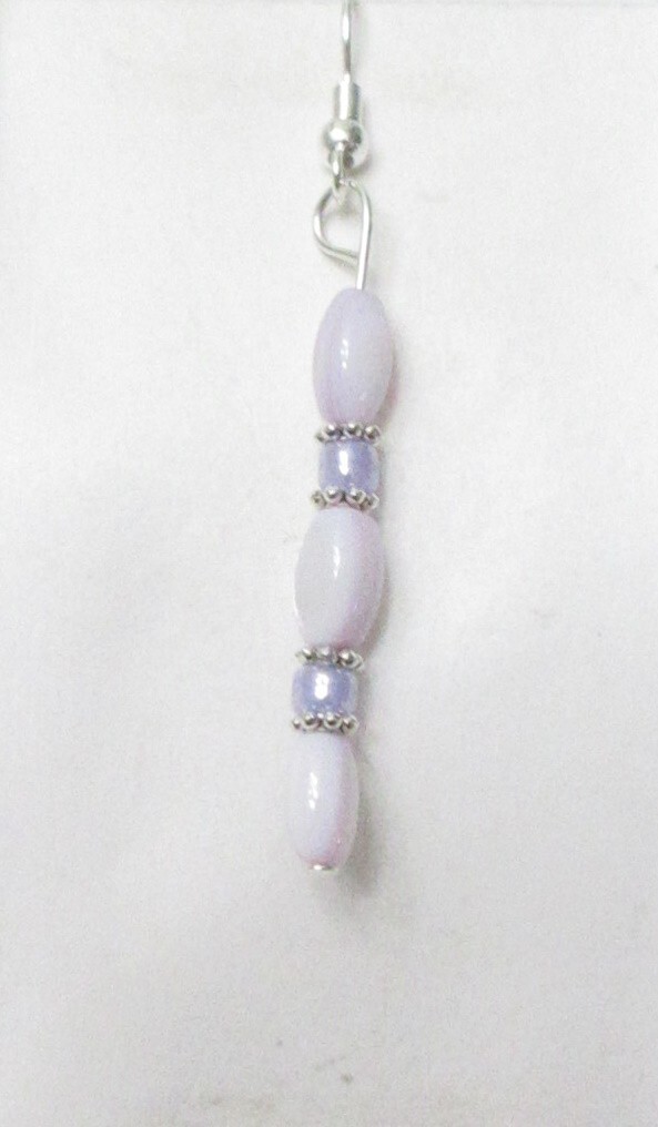 NEW LIGHT LAVANDER MOTHER OF PEARL NECKLACE, BRACELET & EARRINGS JEWELRY SET