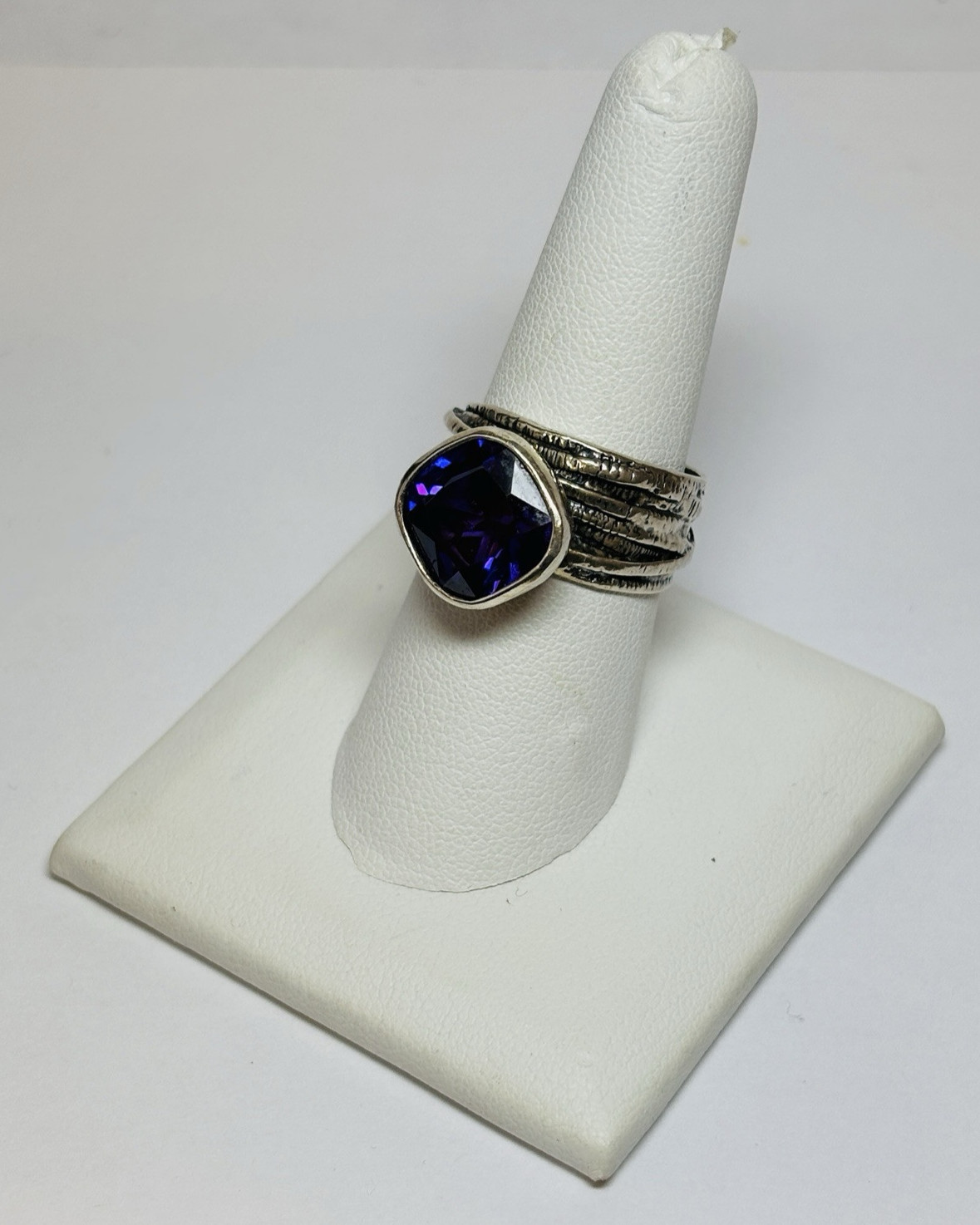 Silpada Sterling 925 Silver Gladiator Glam Purple CZ Ring R2757 Sz 8