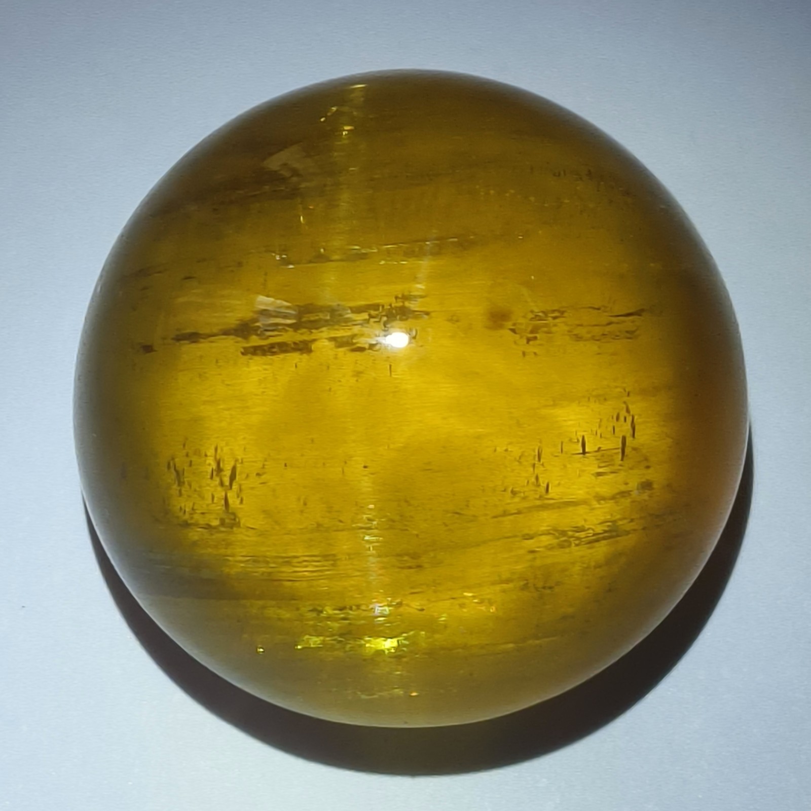 FANTASTIC NATURAL VERY RARE YELLOW BERYL CAT’S EYE 29.75Cts