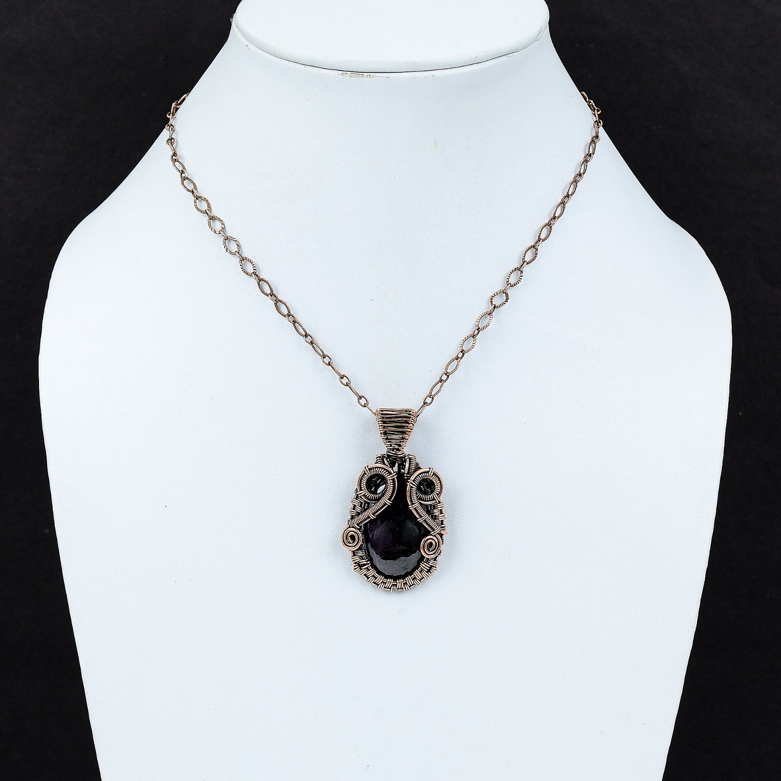 Women Day Gift Sugilite Wire Wrapped Pendant Handcrafted Copper Ethnic 1.97″