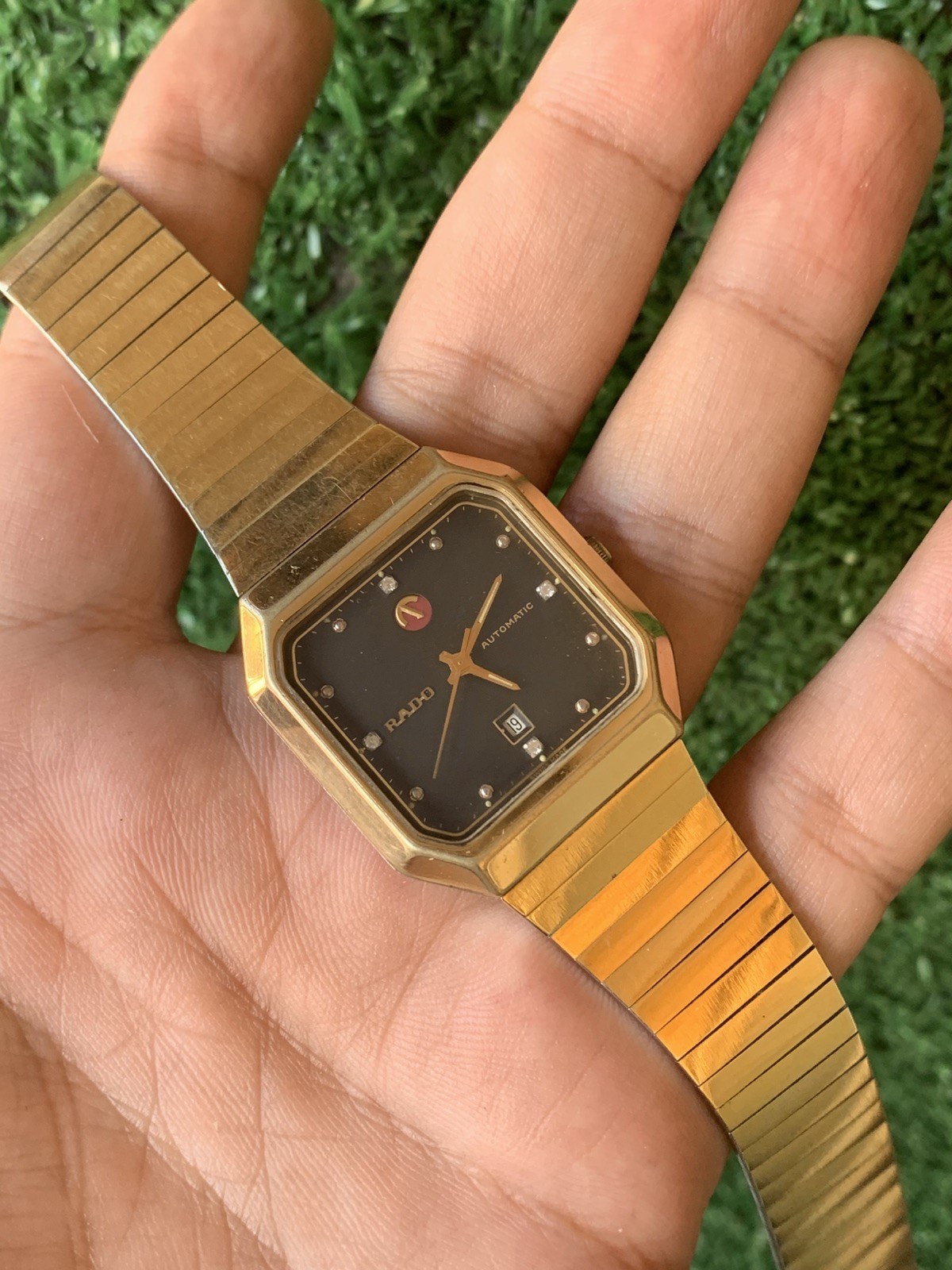 Vintage Rado Automatic Gold-Tone Watch 32mm x 35mm Classic Rectangular Original