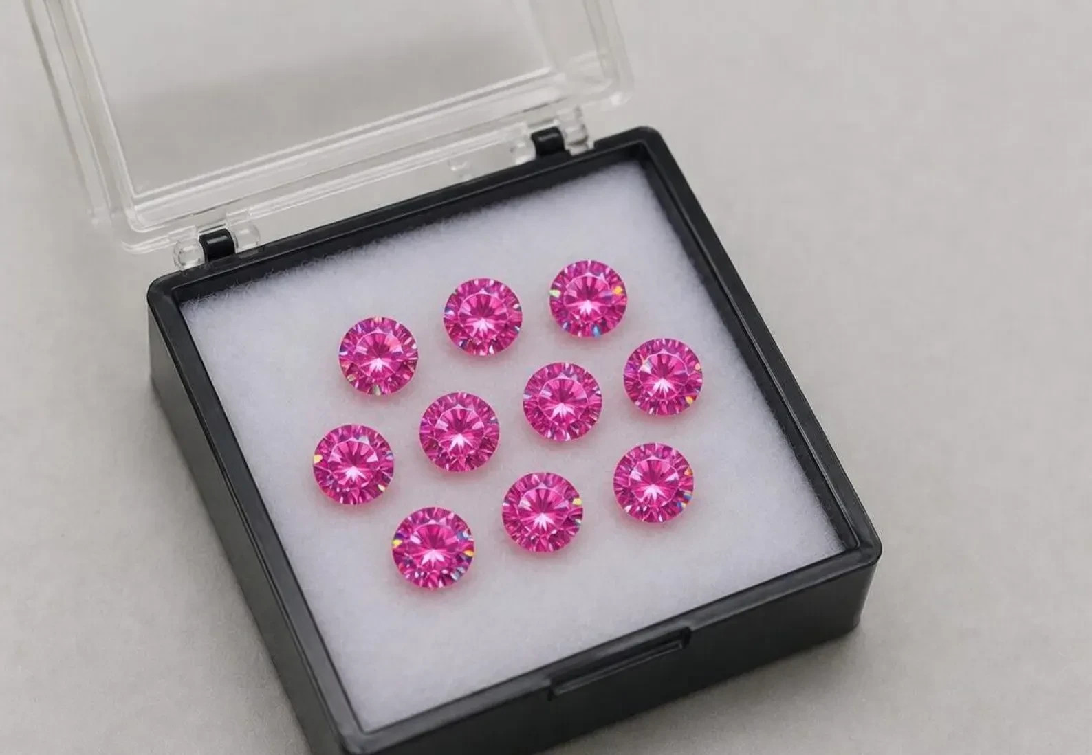 10 Pcs 3mm Pink Round Diamond VVS1 Loose Stones Ring Setting Jewelry Making