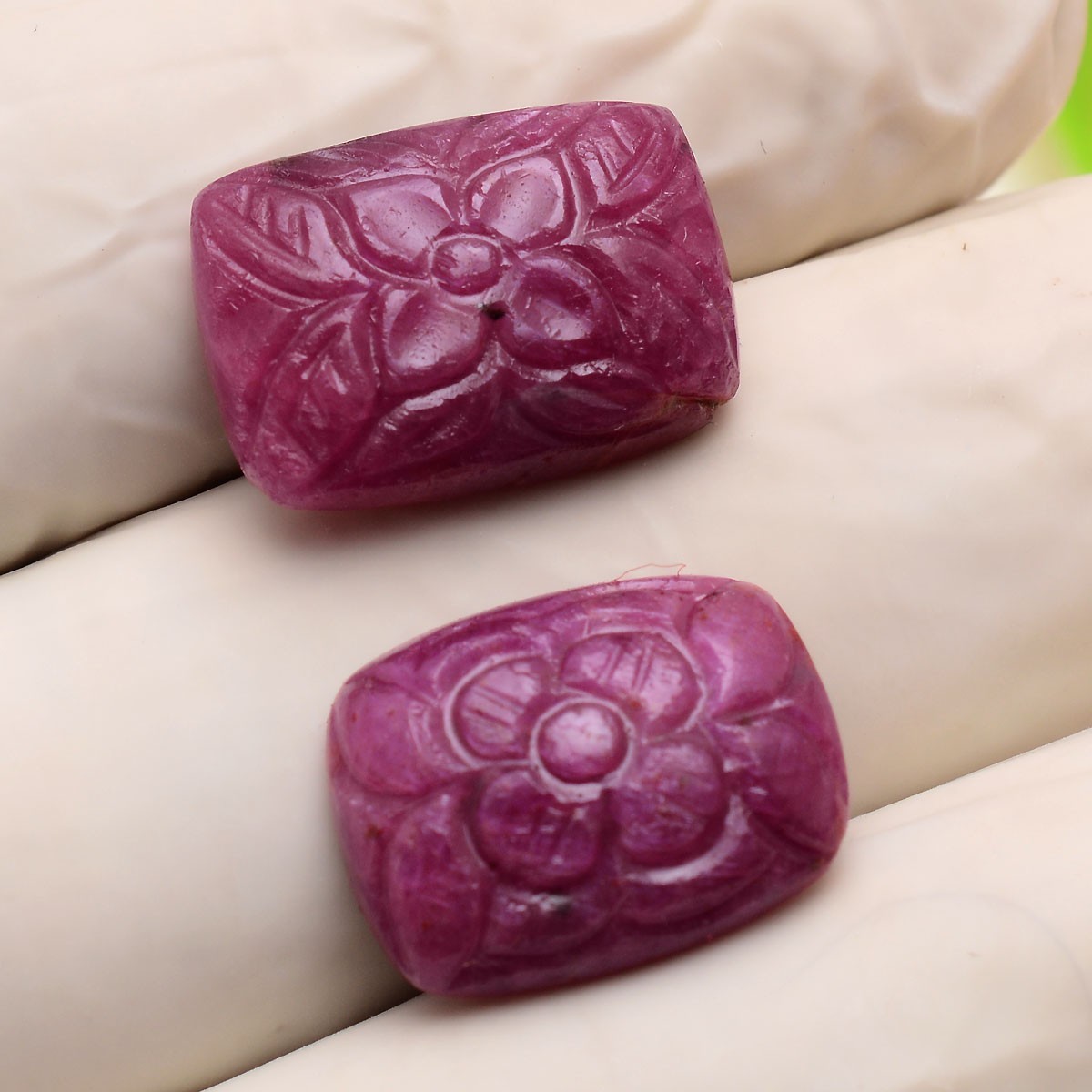 2 Pcs Natural Ruby Untreated Rare Moghul Carved Exclusive Loose Gemstones Lot