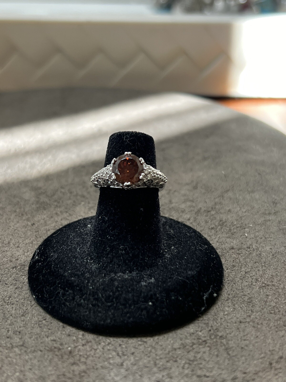 Tacori Chocolate Cz Stone .925 Sterling Silver Stunning Work Sz5 5G Estate New!!