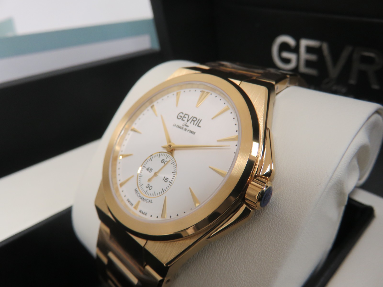 Gevril Men’s 49912B Montauk Sub Dial Swiss Made ETA 7001 Gold IP 40mm Watch