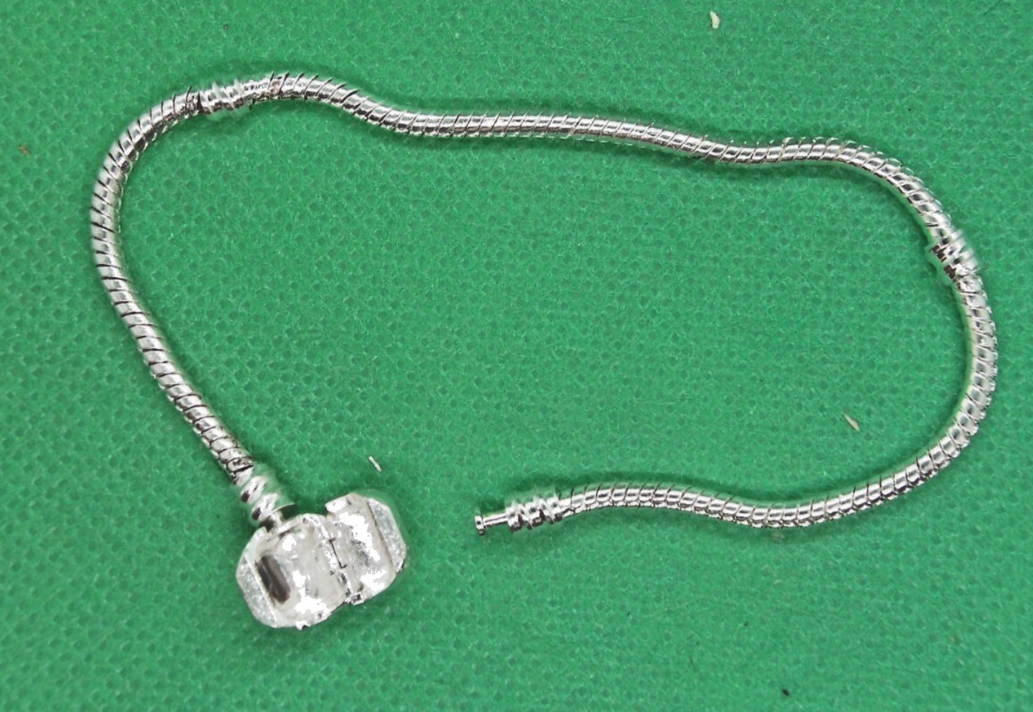Snap Clasp Bracelet, 7 5/8″, for Slide On/Off Charms & Beads – Details Below