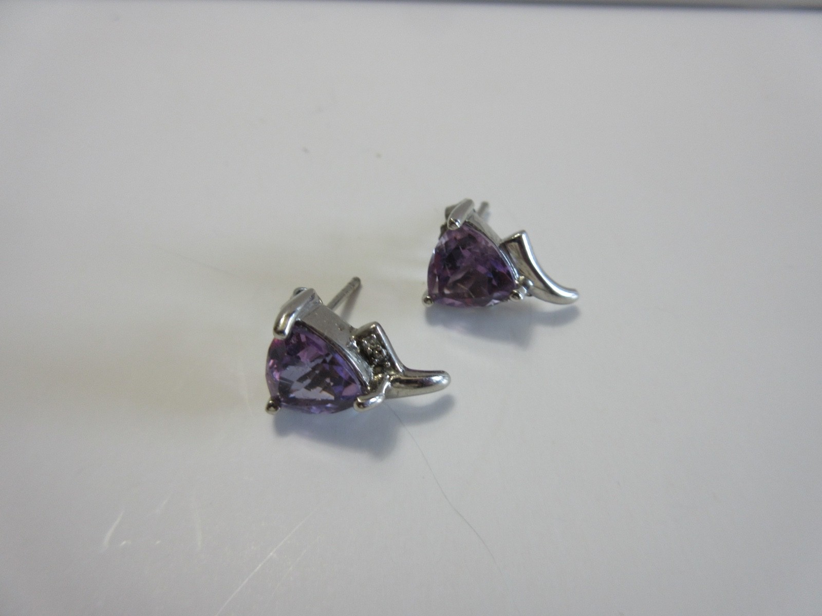 STS Chuck Clemency 925 Sterling Silver AMETHYST Pierced Earrings 3.2 grams