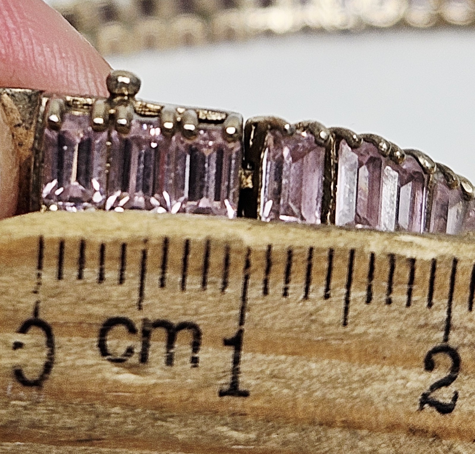 Pink CZ Tennis Bracelet 925 Sterling Silver 22.4g 8″