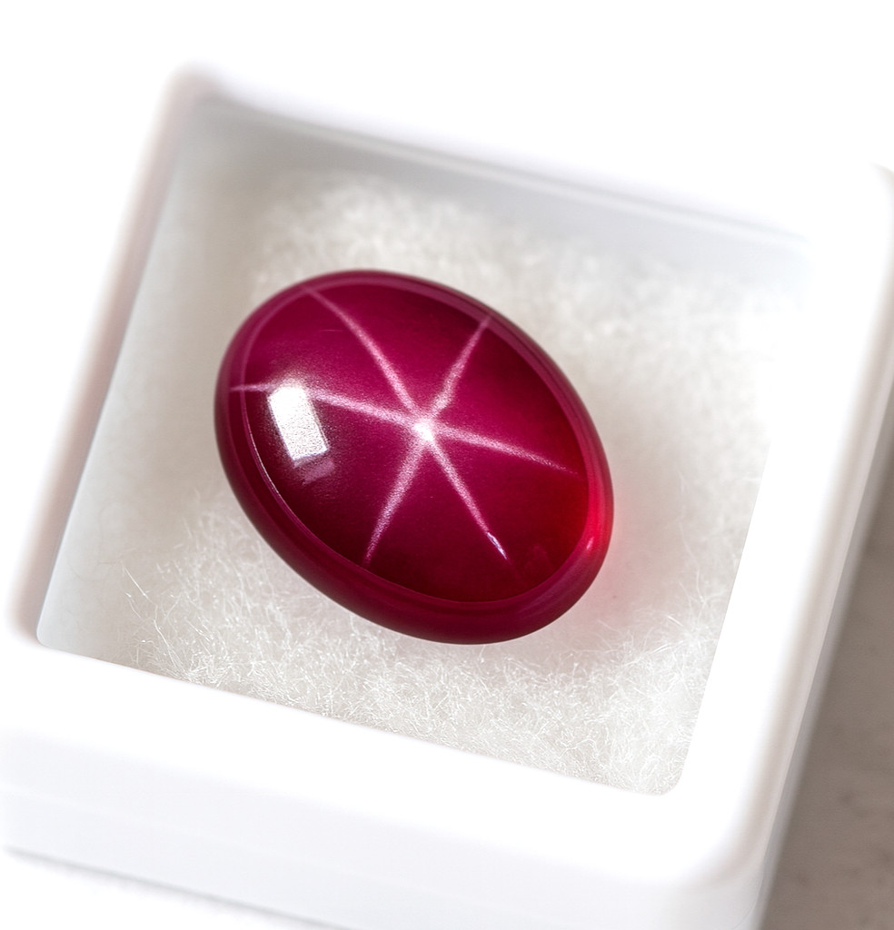 6Rays Asterism 10Ct Natural Deep Red Star Ruby Burma Myanmar Cabochon Gemstone