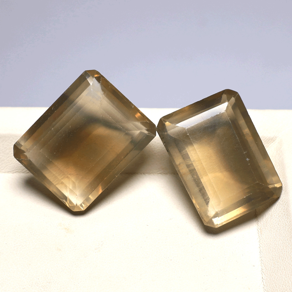 2 PC Natural Faceted Fluorite – 28.5mm-29mm Emerald Cut – High Quality Gemstones