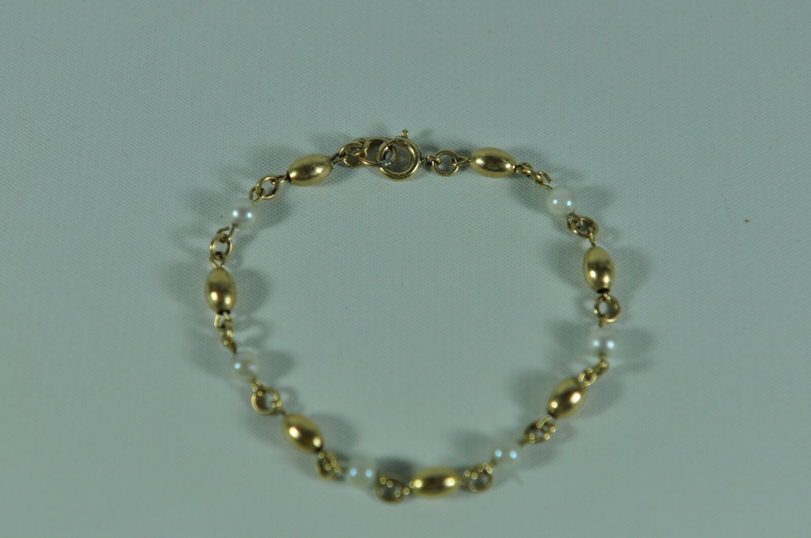 #5 Fine 7″ & 5mm Pearl 12K Gold Bracelet