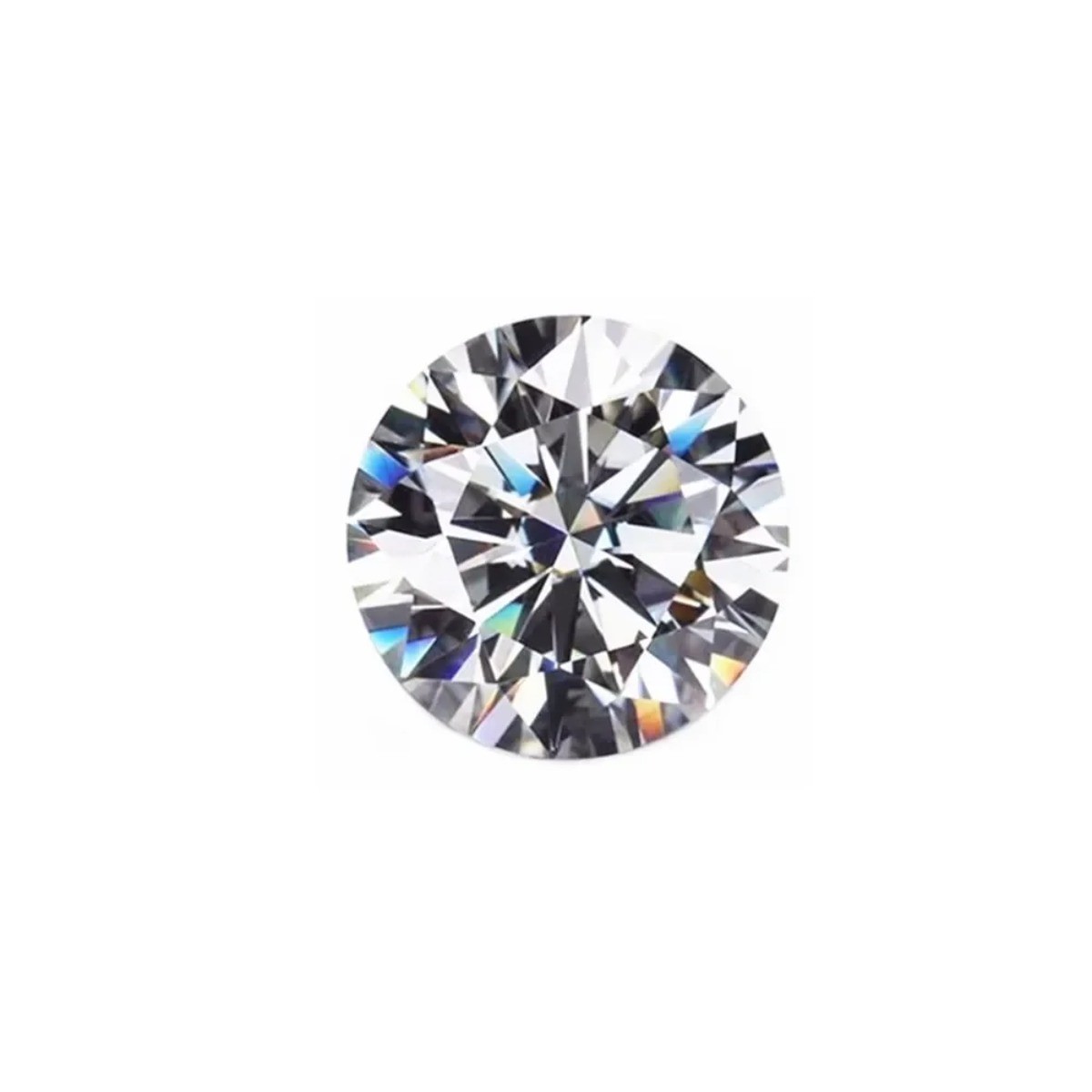 Round Diamond Cut Gem Brilliant Cut White Cubic Zirconia Nine Heart of A Flower