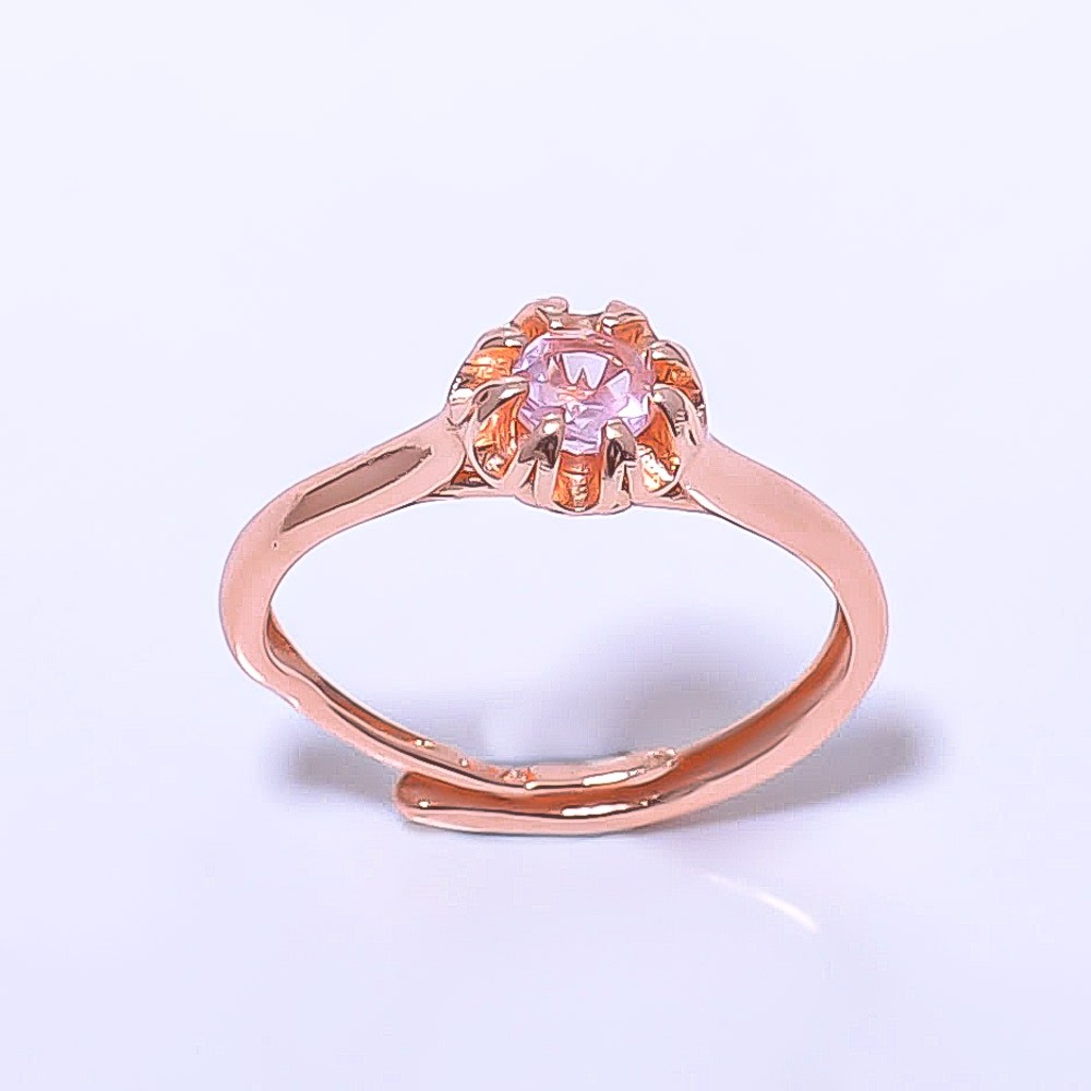 Blue Topaz Gemstone Rose Gold Plated Ring Adjst C7375-6_2