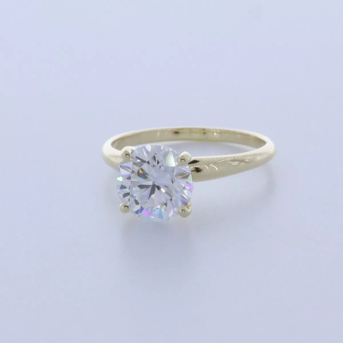 Solitaire Engagement Ring 14K Gold Classic 2.05 CT Round Lab-Grown Diamond G VS1