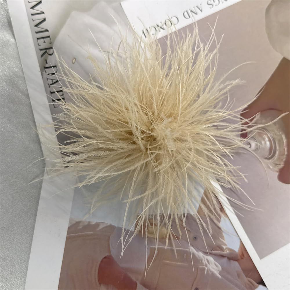 Dainty Feather Flower Large Brooch Pin for Women Men Elegant Oversized Floral La