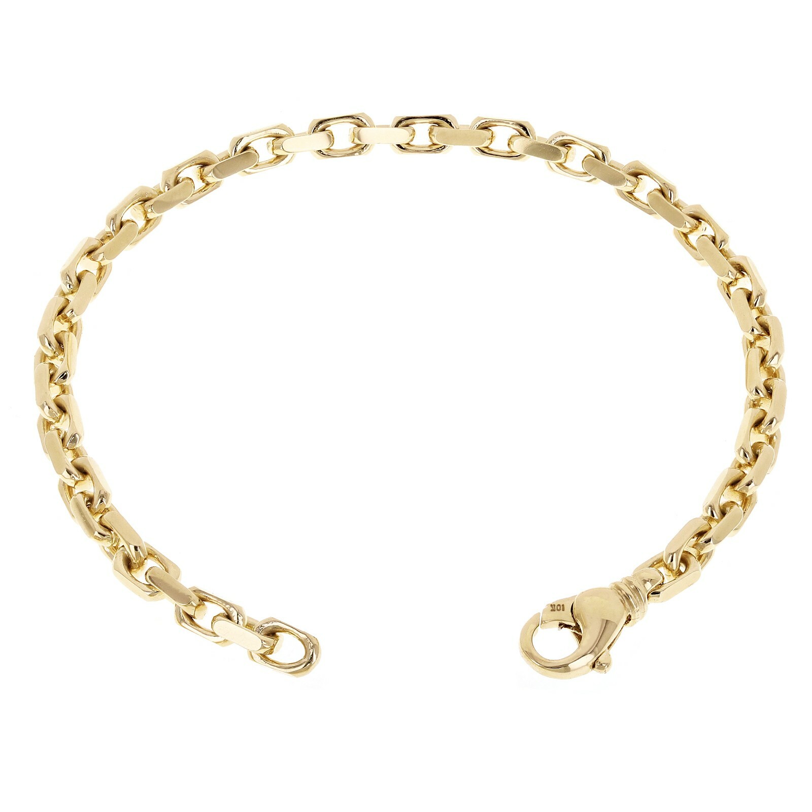 10k Yellow Gold Solid Handmade Fashion Link Chain Bracelet 8.5″ 4.8mm 20.1 grams