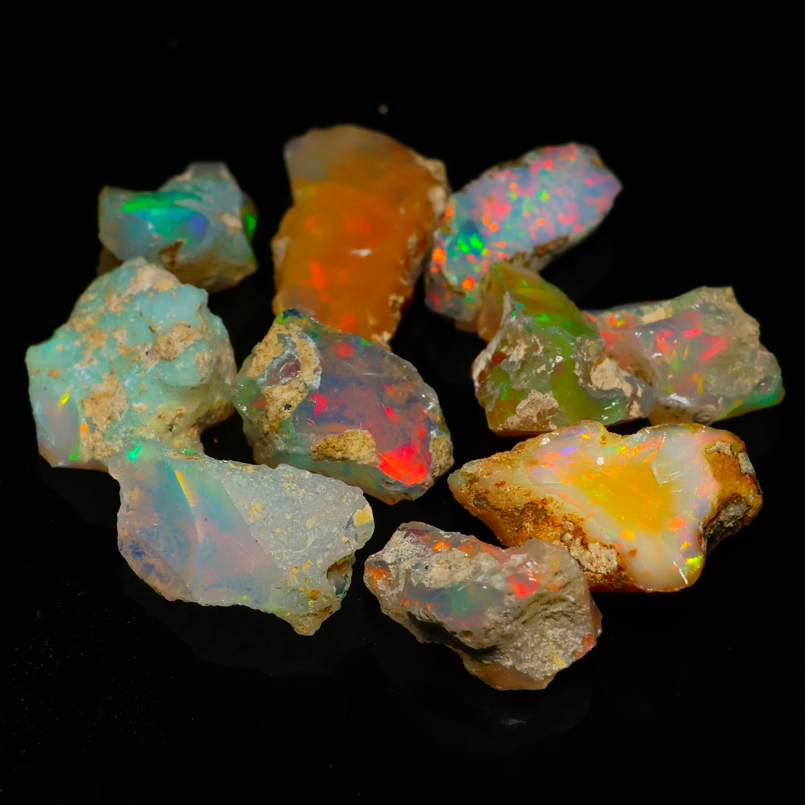 Natural Ethiopian Welo Opal Rough 50.25 Ct Gemstone – Bright Play of Color Fire