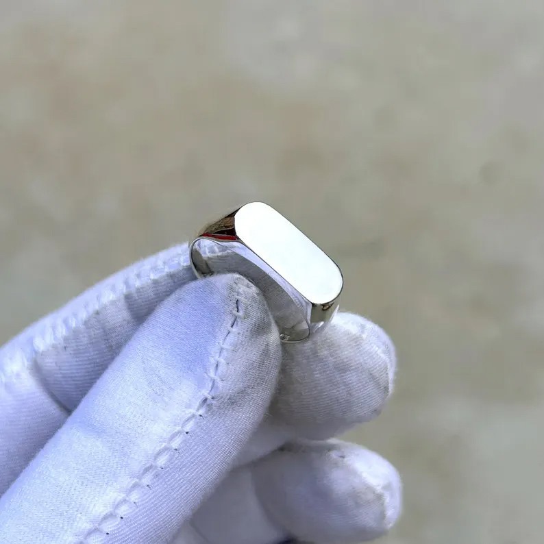 Classic Men’s Plain 925 Sterling Silver Ring, Minimalist Smooth Band Biker Ring