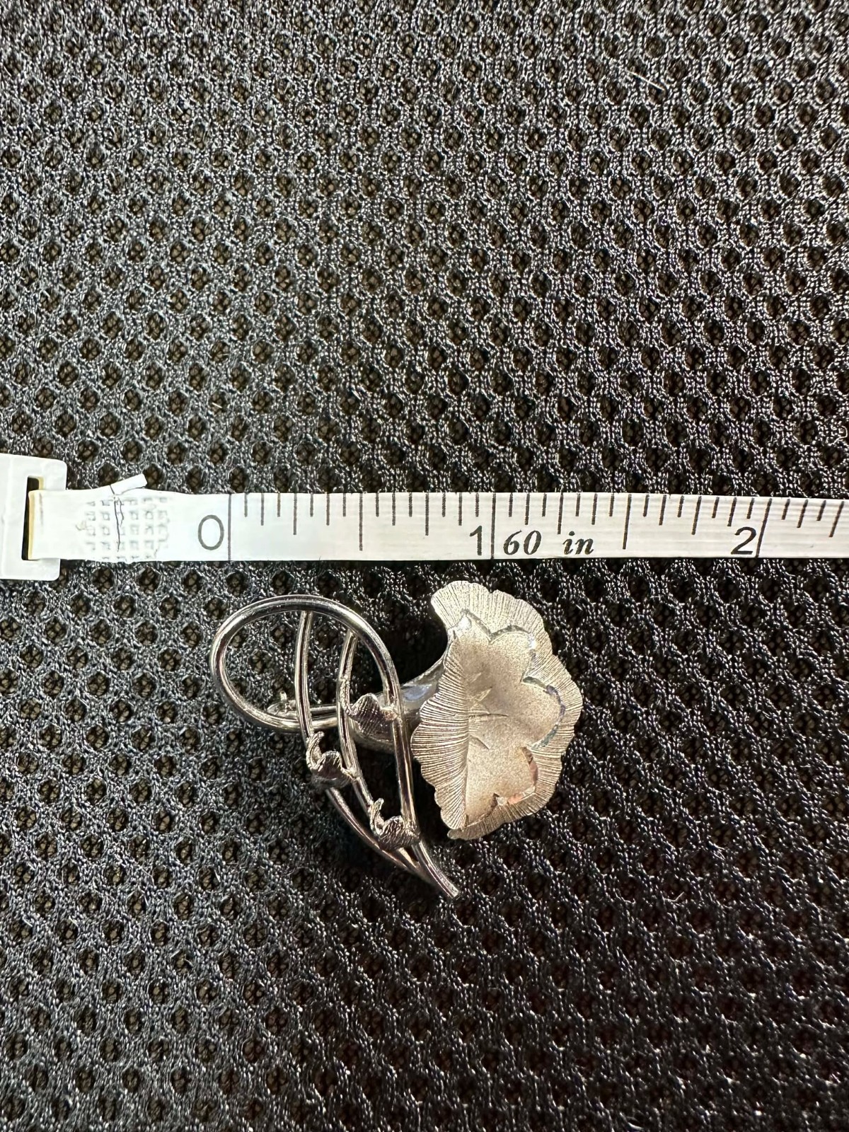 Early/Mid 20th Century Etching. VTG 925 Sterling Silver Brooch. Signed. Tested