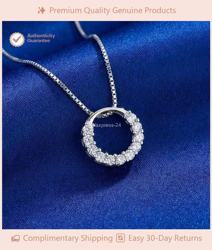 14K White Gold 18” Chain Natural GH/SI Diamond Proposal Circle Shape Pendant