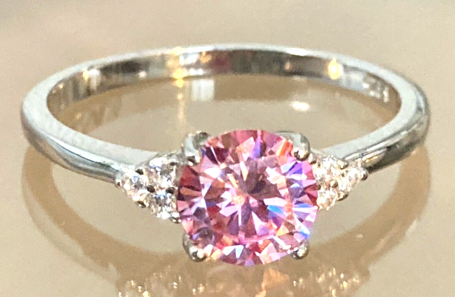 Moissanite Diamond Rings All Sizes & Colours 14k Gold or Rhodium Finish S925