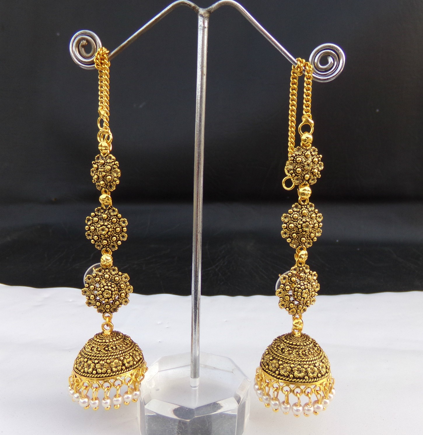 Bollywood south India gold plated Long Jhumki For Girls and Women traditional