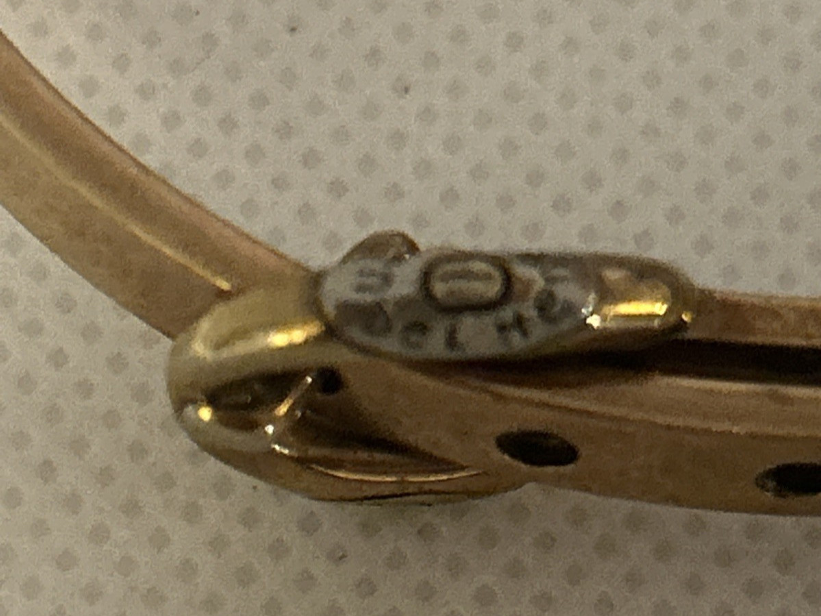 Henri Bendel Gold Tone Belt Buckle Bangle Bracelet Adjustable 6.5-7”