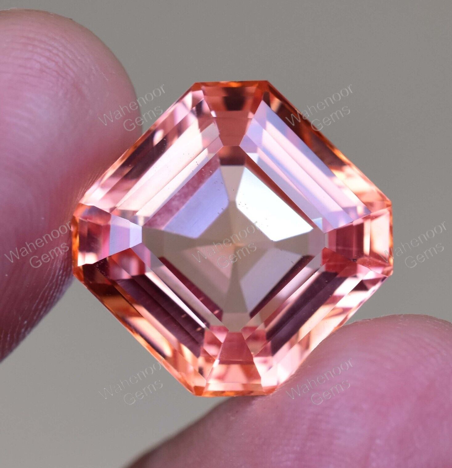 Natural imperial Topaz 20.60 Ct Asscher Stunning Unheated AGL Certified Gemstone