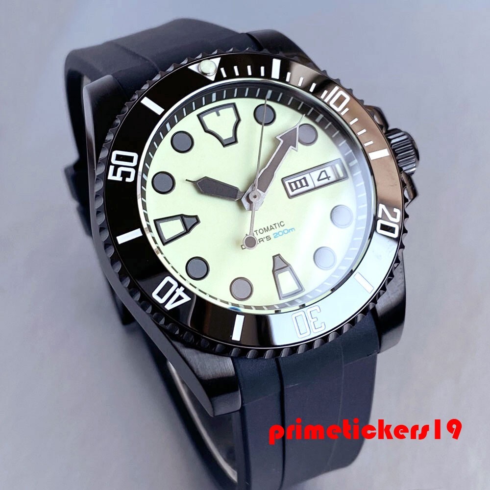 Tandorio NH36 Full Lume Dial Black Pvd 40mm Sapphire Automatic Men’s Watch Date