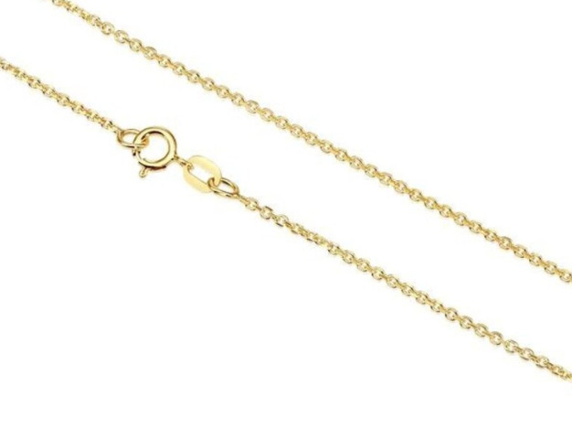 14k Yellow Gold 16″ Solid Cable Link Pendant Chain/Necklace 1.1 mm 1.4 Grams
