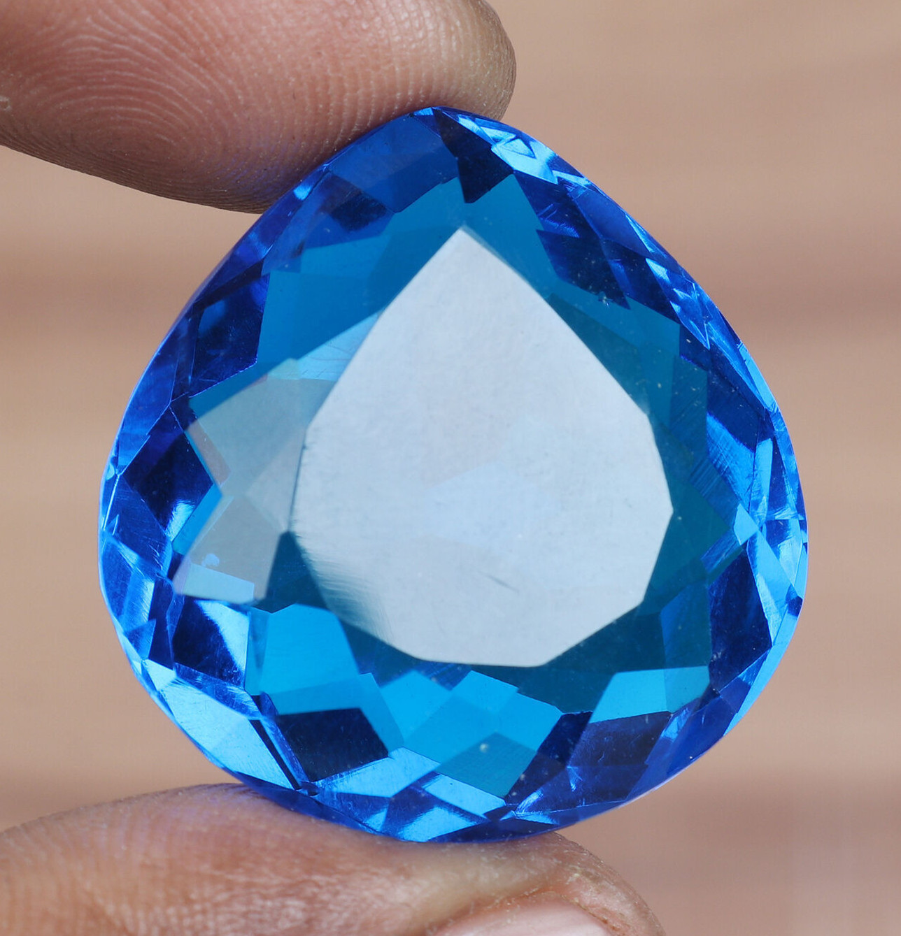 Fabulous Blue Topaz 16.65 Ct. Faceted Pear Cut Loose Gemstone Ring & Pendant