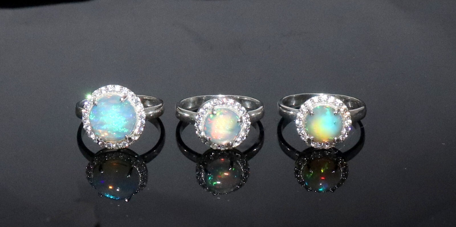 fire opal ring with 925 silver opal gemstone ring unisex rings Natural Ethiopian