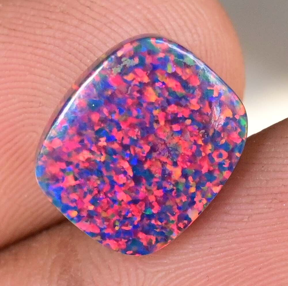 6.65 Ct Natural Ethiopian Black Fire Opal Untreated Certified Precious Gemstone