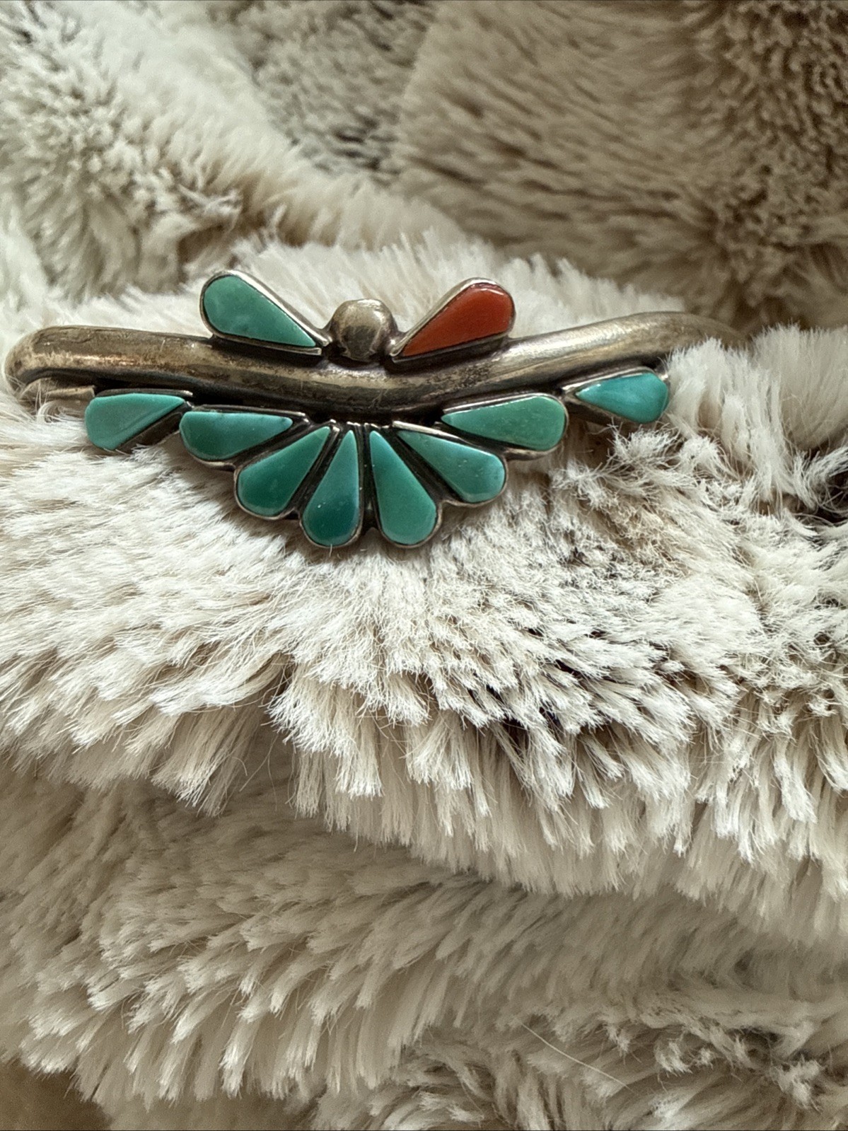 Native American Vintage Navajo Sterling Silver Turquoise Cuff Bracelet