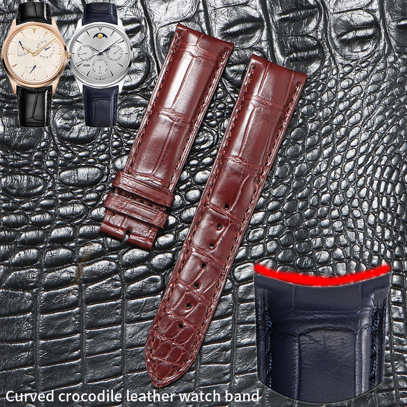 Cro.co.dile Leather Strap for Patek Ulysse Nardin JLC Piaget 20x16mm Watch Band
