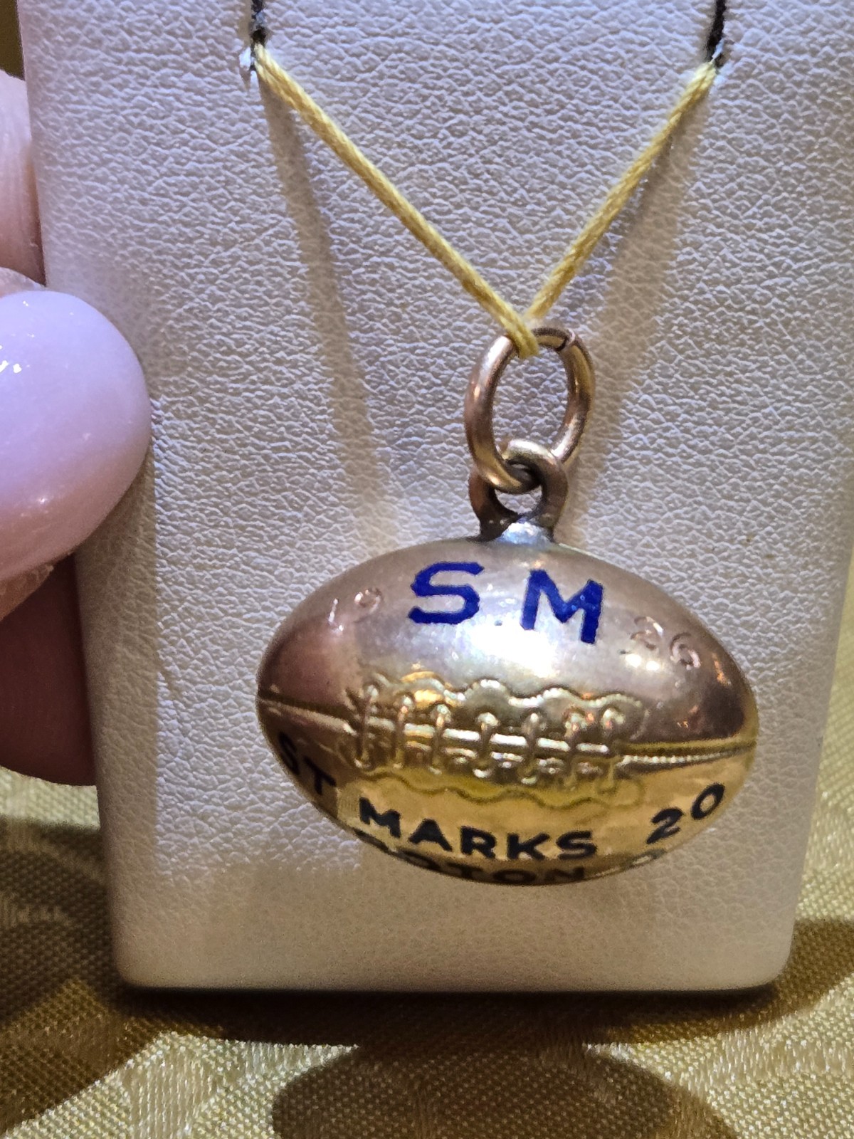 14kt yellow gold 100 years old Football charm