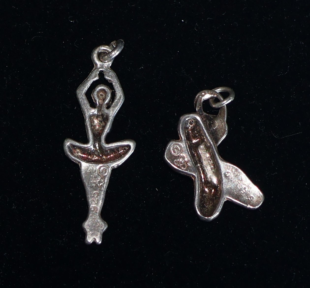 Vintage Rembrandt Sterling Silver Ballerina & Ballet Slippers Charms Set 5.77g