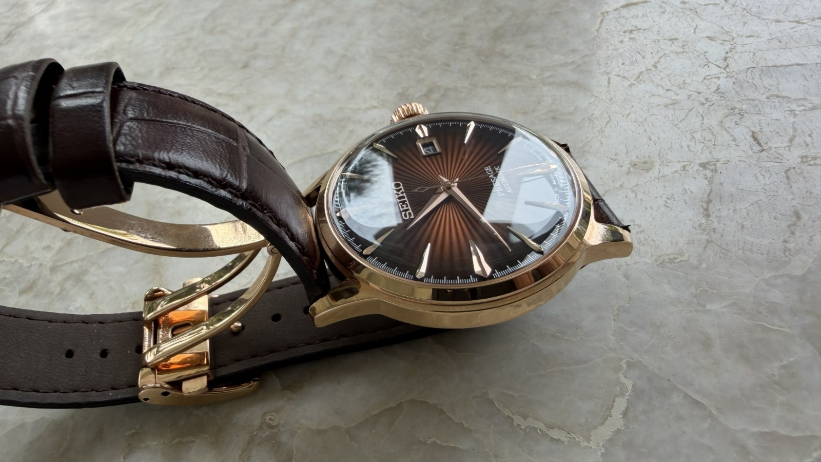 Seiko Presage “Cocktail Time” SRPB46 “Manhattan” Pristine / Rose Gold Automatic