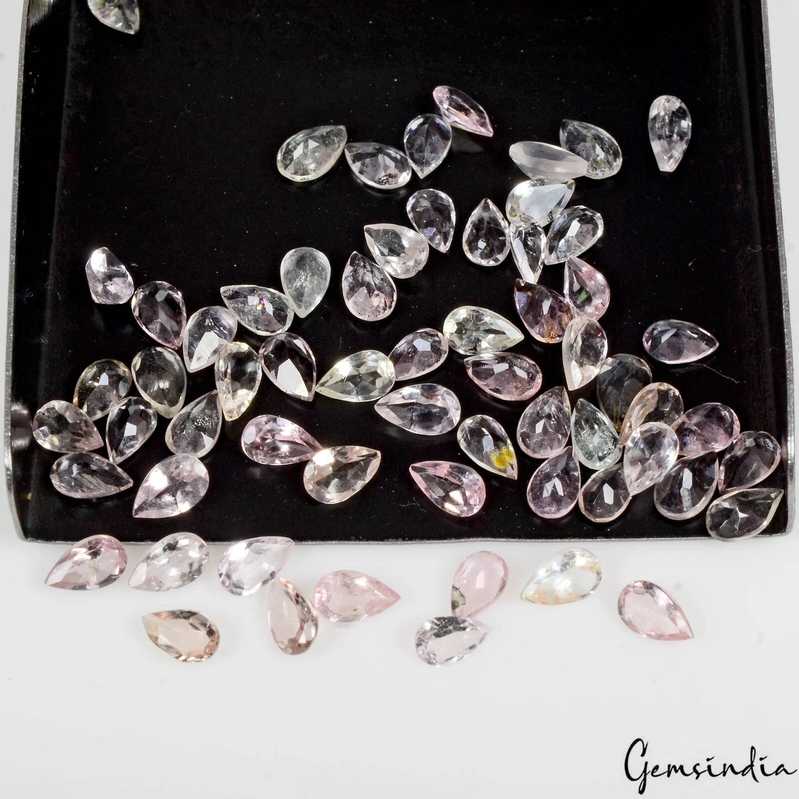 5x3mm Natural Pink Tourmaline Pear Cut Loose Rubellite Gemstones~63 Pcs/11.70 Ct