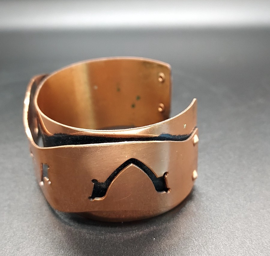 Vintage Copper 1 1/4 Inch Wide Bracelet Cuff