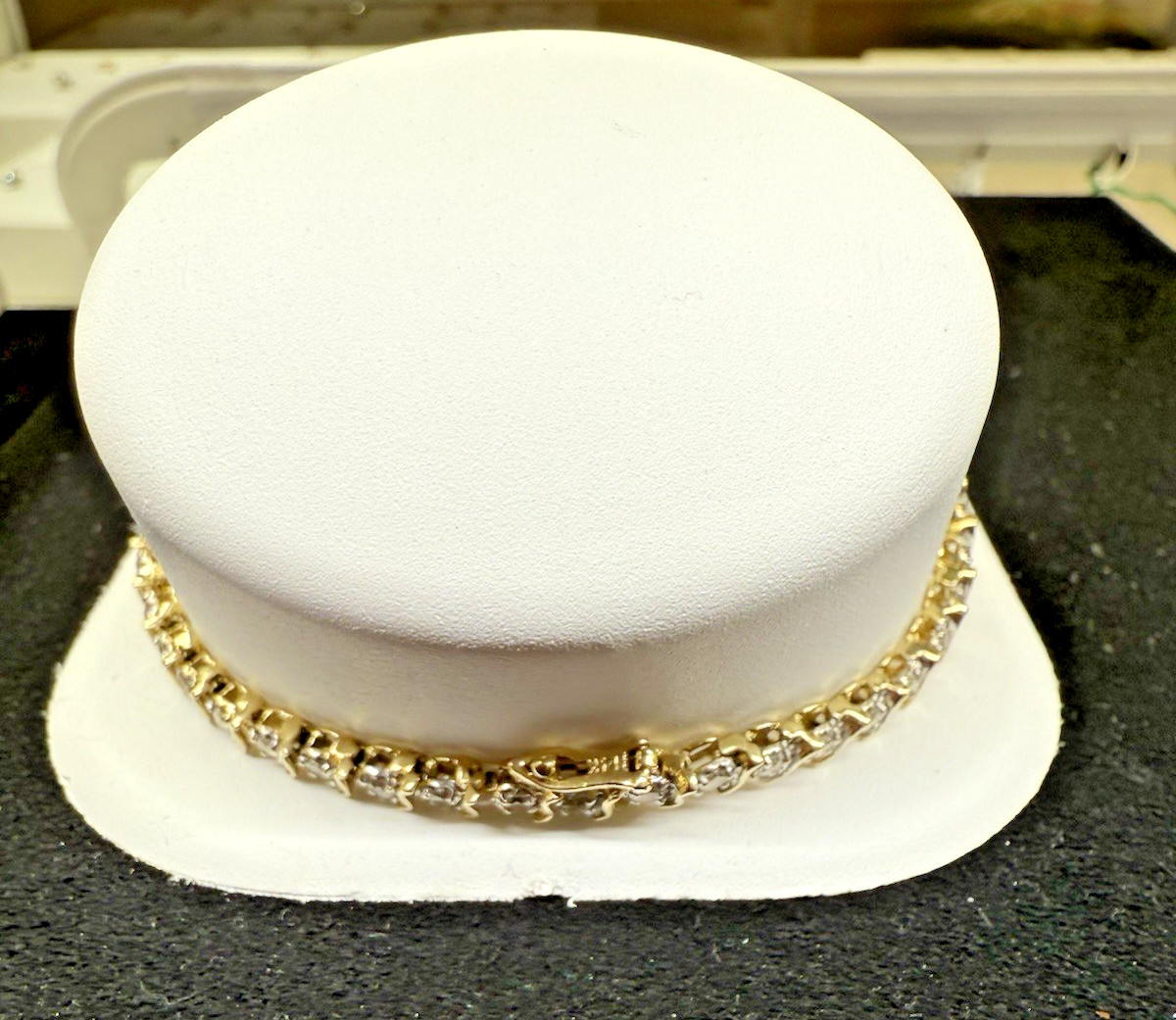 14k Yellow Gold 43 Diamonds 2.5 Ct S-Link Tennis Bracelet 7.5″ 8.8 grams
