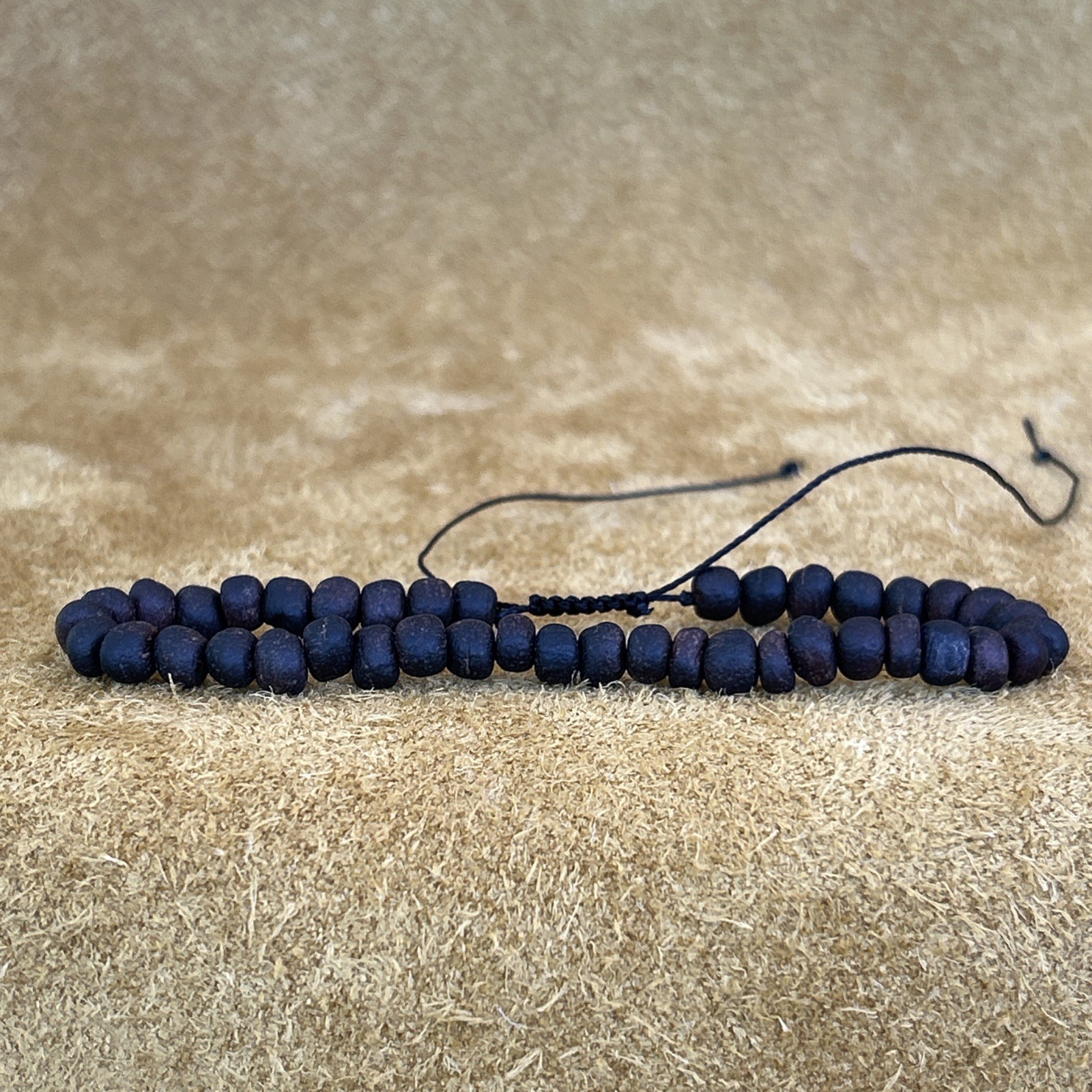 Handmade Rustic Black Walnut Wood Bead Bracelet 8” NEW Handmade Wood Bead