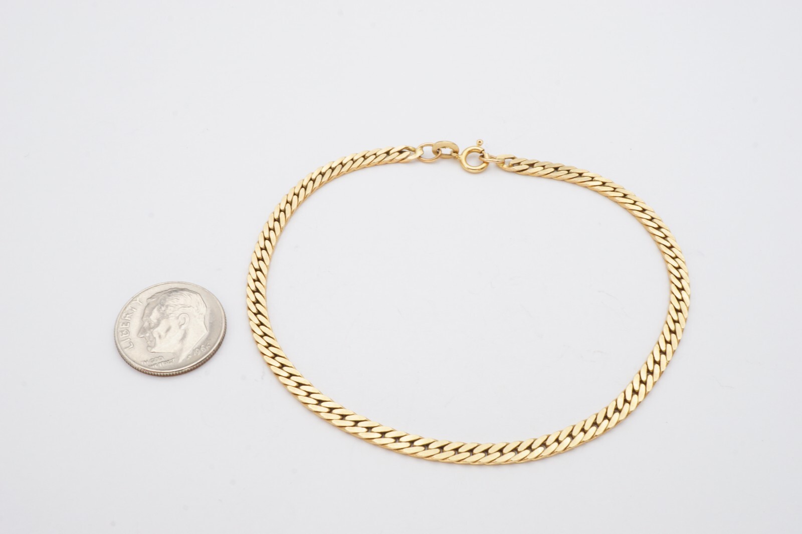Vintage 14k Yellow Gold Herringbone Bracelet 8.5″ 3.25mm