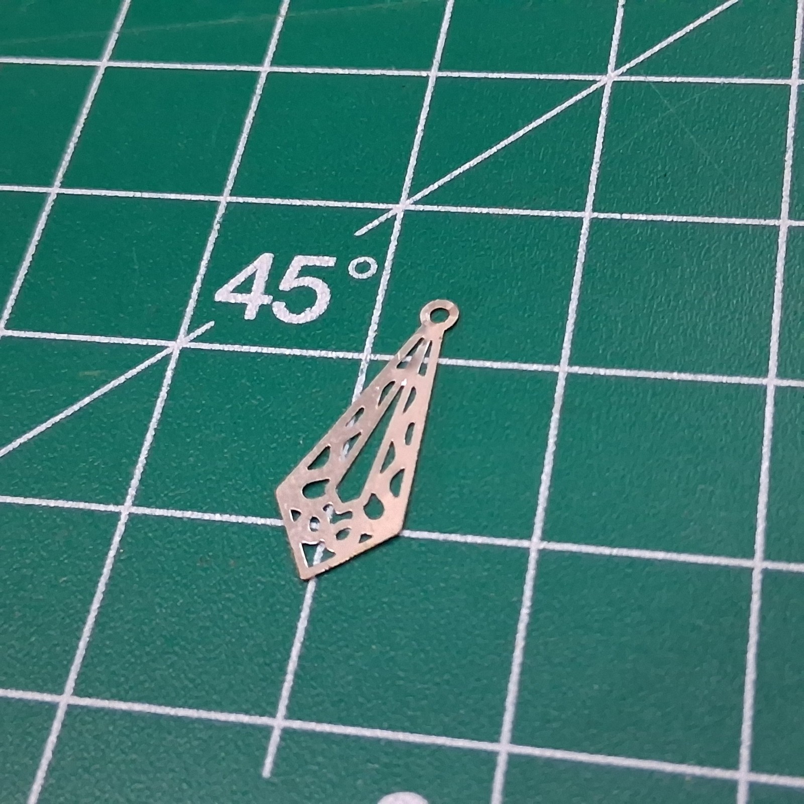 Vintage Polished Stamped Stainless Steel Neck Tie Shaped Teardrop Design Charm