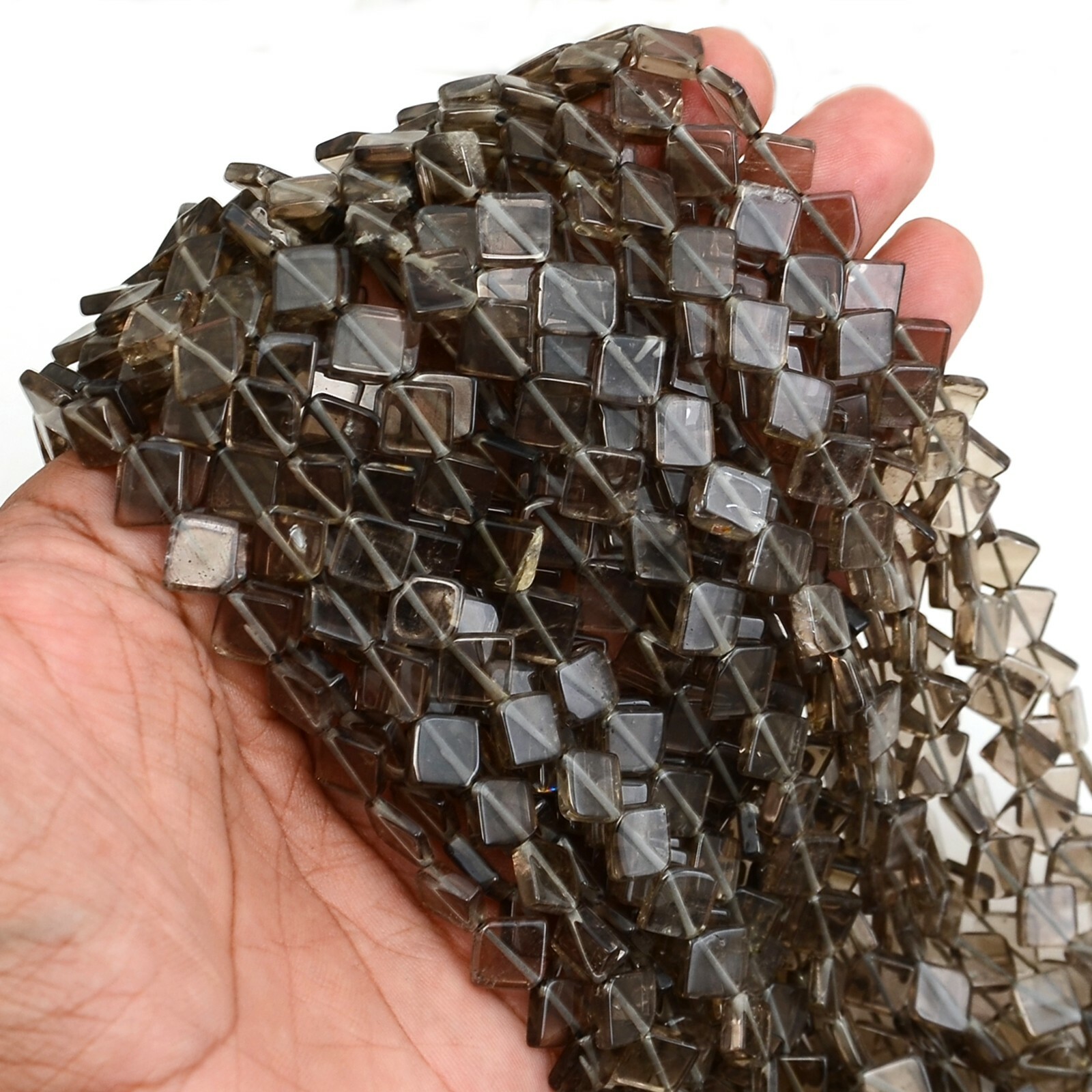 Smokey Quartz Kite Beads 13 Inch Strand Natural Gemstone Jewelry Wholesale Lot