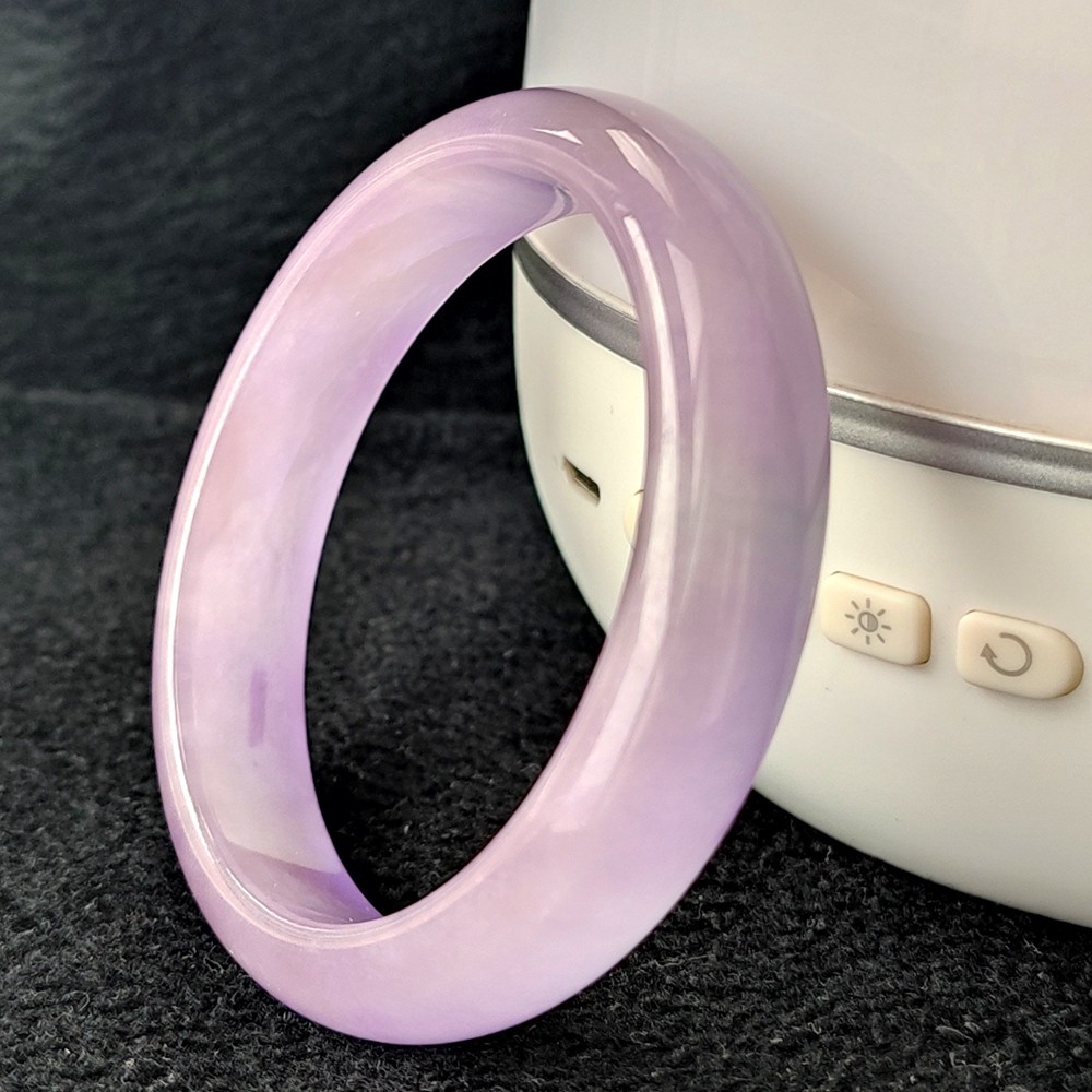 Certified Grade A 54-55mm Lavender Natural Burma Jade jadeite Bangle Bracelet