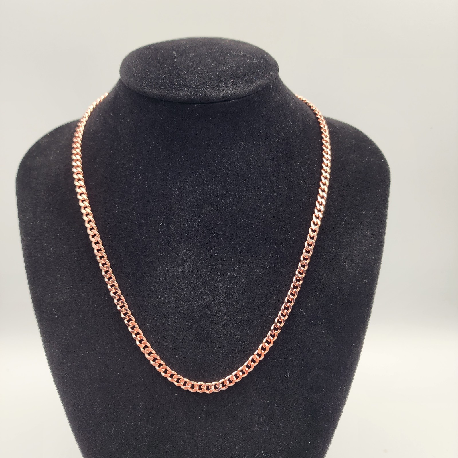 Pure Copper Cuban Chain Necklace – 20 in, 5 mm, Brass Clasp
