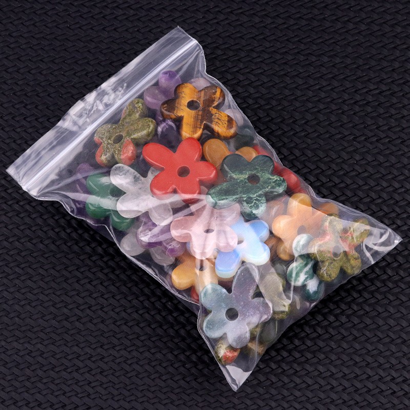 10pcs Mixed Natural Stone Hollow Flower Pendant DIY Jewelry Making 31x35mm
